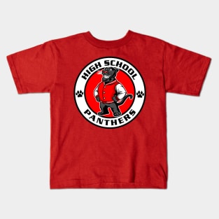 High School Panthers Mascot Kids T-Shirt